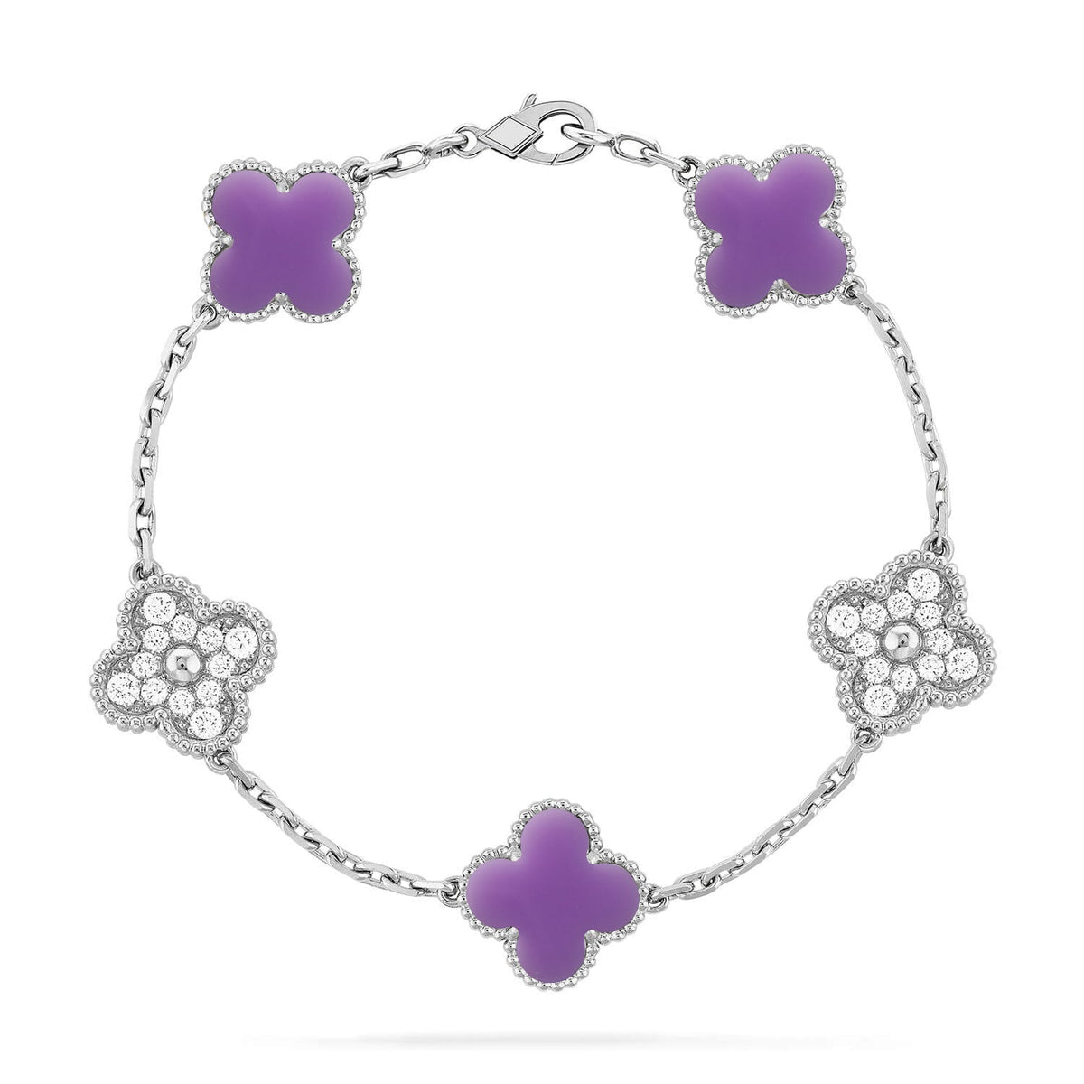 [Miro ]New CLOVER 5 MOTIF LIGHT PURPLE BRACELET COLLECTION