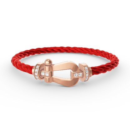 Miro FORCE LARGE HORSESHOE HALF DIAMOND BRACELET ROSE GOLD