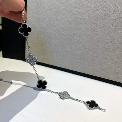 [Miro ]新作 クローバー 5 モチーフ オニキス ブレスレット コレクション