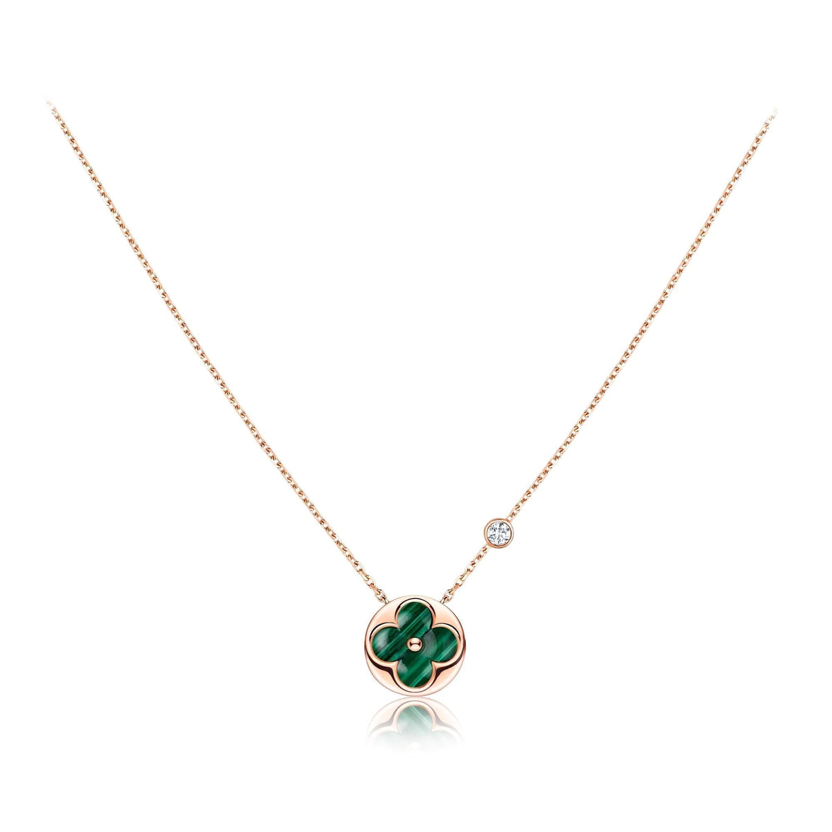 Miro SUN PEDANT PINK GOLD 1 DIAMOND NECKLACE