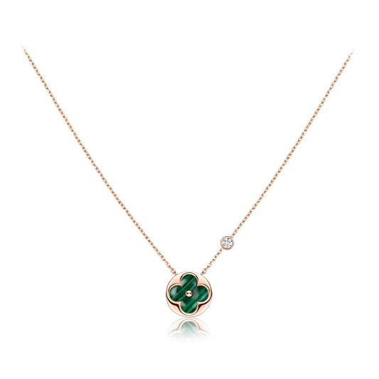 Miro SUN PEDANT PINK GOLD 1 DIAMOND NECKLACE