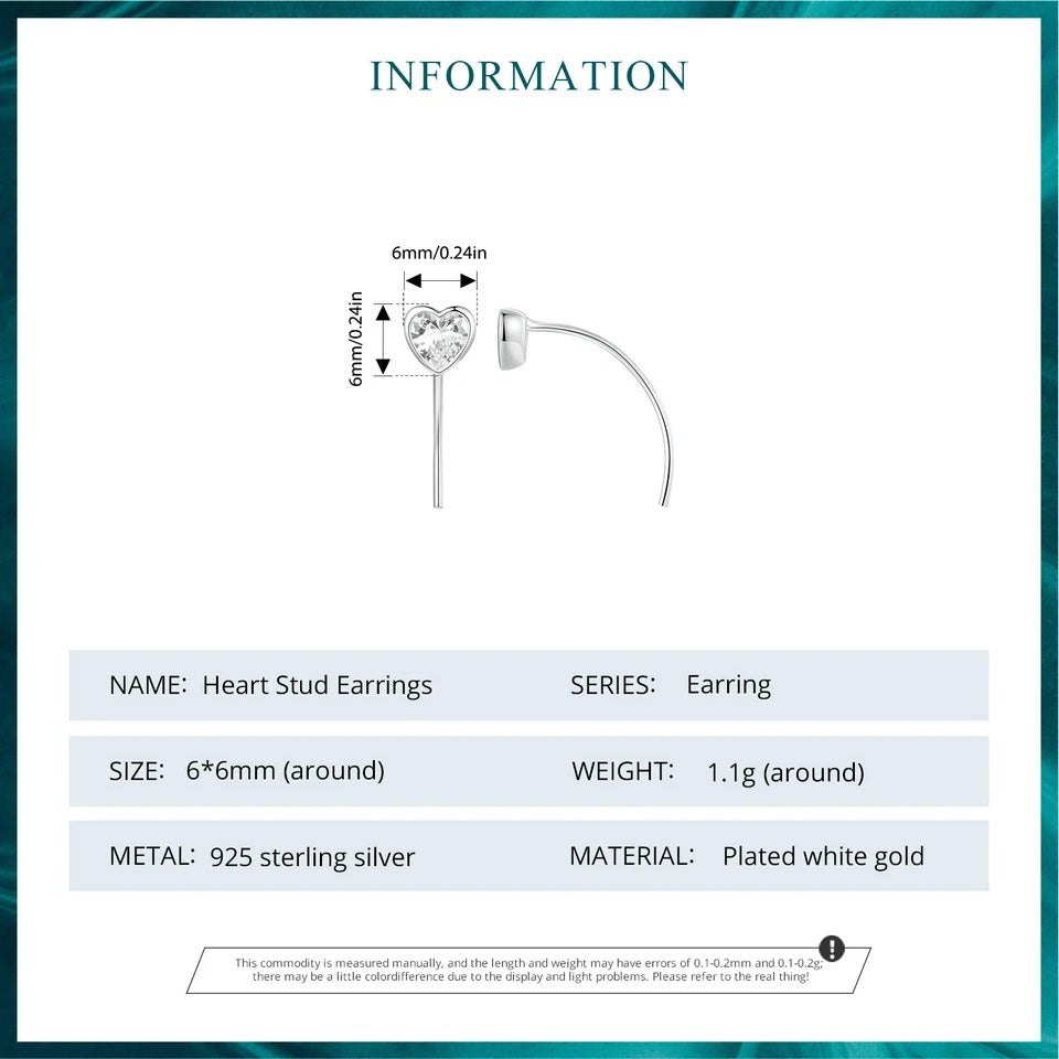 女性用可憐なシンプルハートピアス BSE1003