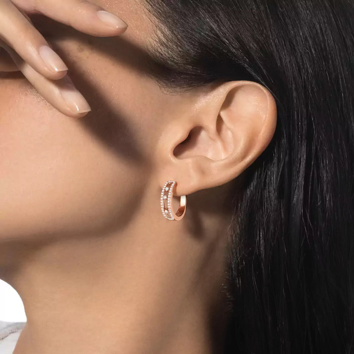 [Miro ]Diamond Pave_フープピアス ムーブ