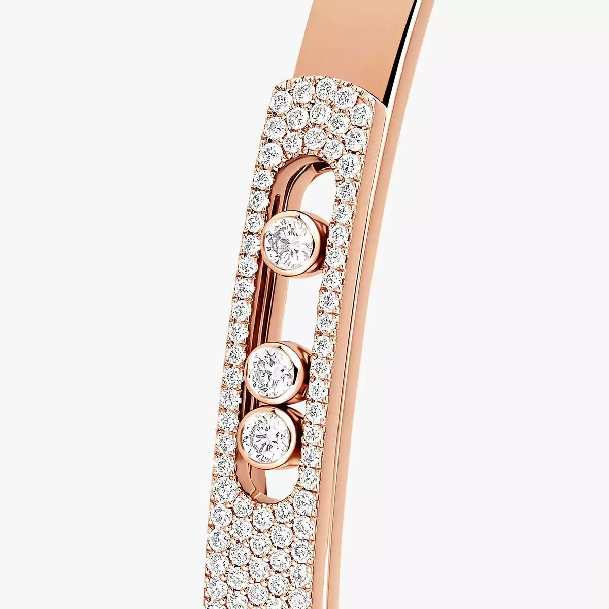 [Miro ]Move Noa Rose Gold Pavé Diamond Bangle Bracelet