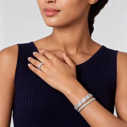 [Miro ]  THREE-ROW DIAMOND RING
