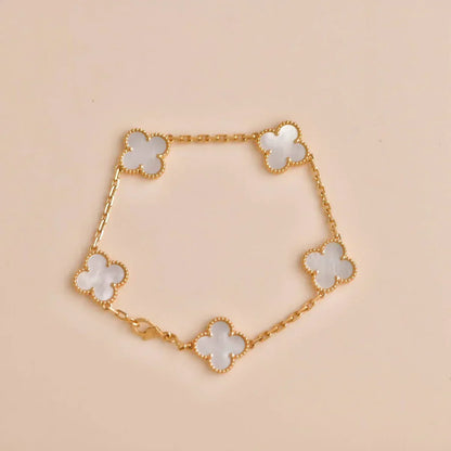[Miro ]New CLOVER WHITE PEARL MOP 5 MOTIF BRACELET COLLECTION