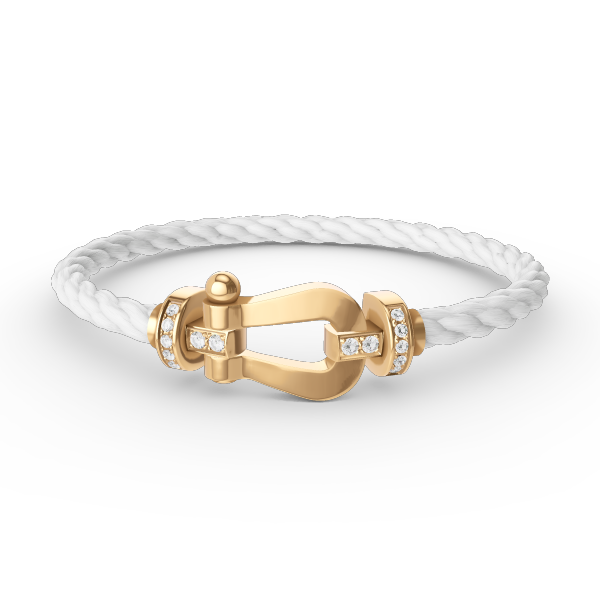 Miro FORCE LARGE HORSESHOE HALF DIAMOND BRACELET GOLD