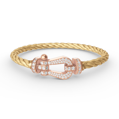 Miro FORCE LARGE HORSESHOE FULL DIAMOND BRACELET ROSE GOLD
