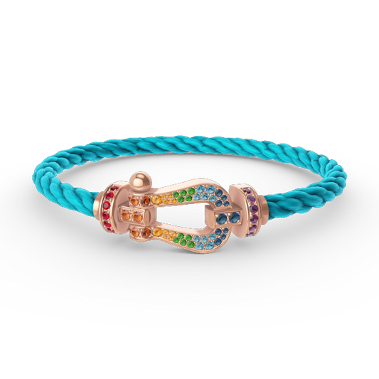 Miro FORCE LARGE HORSESHOE  COLORED DIAMOND BRACELET ROSE GOLD