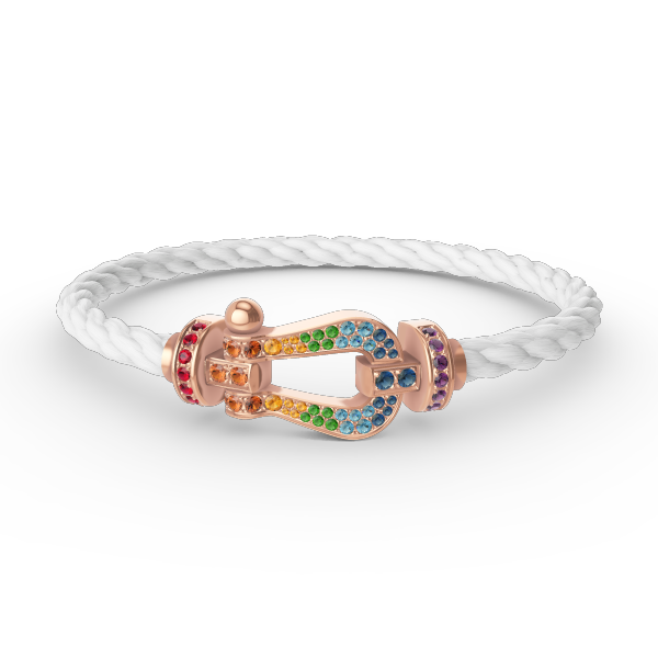 Miro FORCE LARGE HORSESHOE  COLORED DIAMOND BRACELET ROSE GOLD