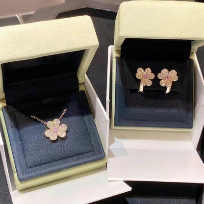 Miro FRIVOLE PINK GOLD FLOWER DIAMOND EARRINGS