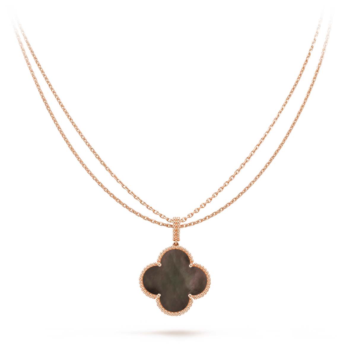 Miro CLOVER 25MM GOLD DARK MOP BIG CLOVER NECKLACE