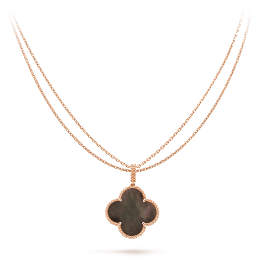 Miro CLOVER 25MM GOLD DARK MOP BIG CLOVER NECKLACE
