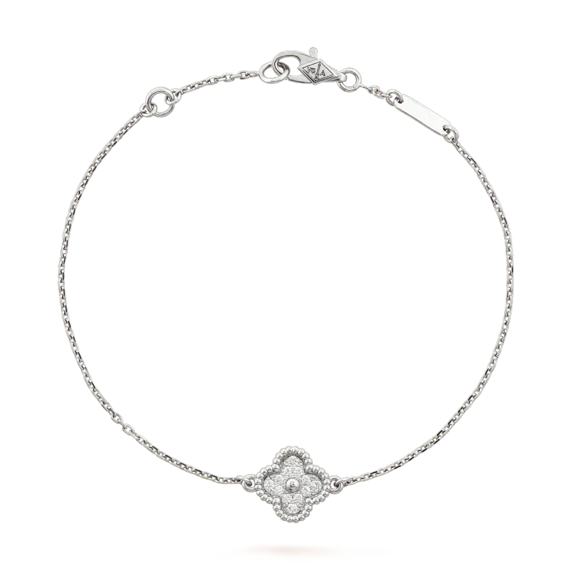 Miro CLOVER  SINGLE FLOWER BRACELET SILVER