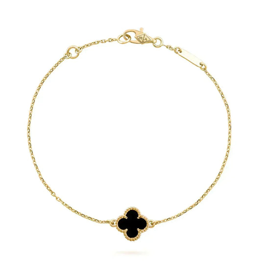 Miro CLOVER ONYX SINGLE FLOWER BRACELET