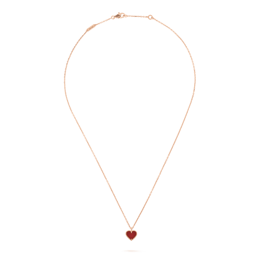Miro SWEET CLOVER CARNELIAN HEART NECKLACE
