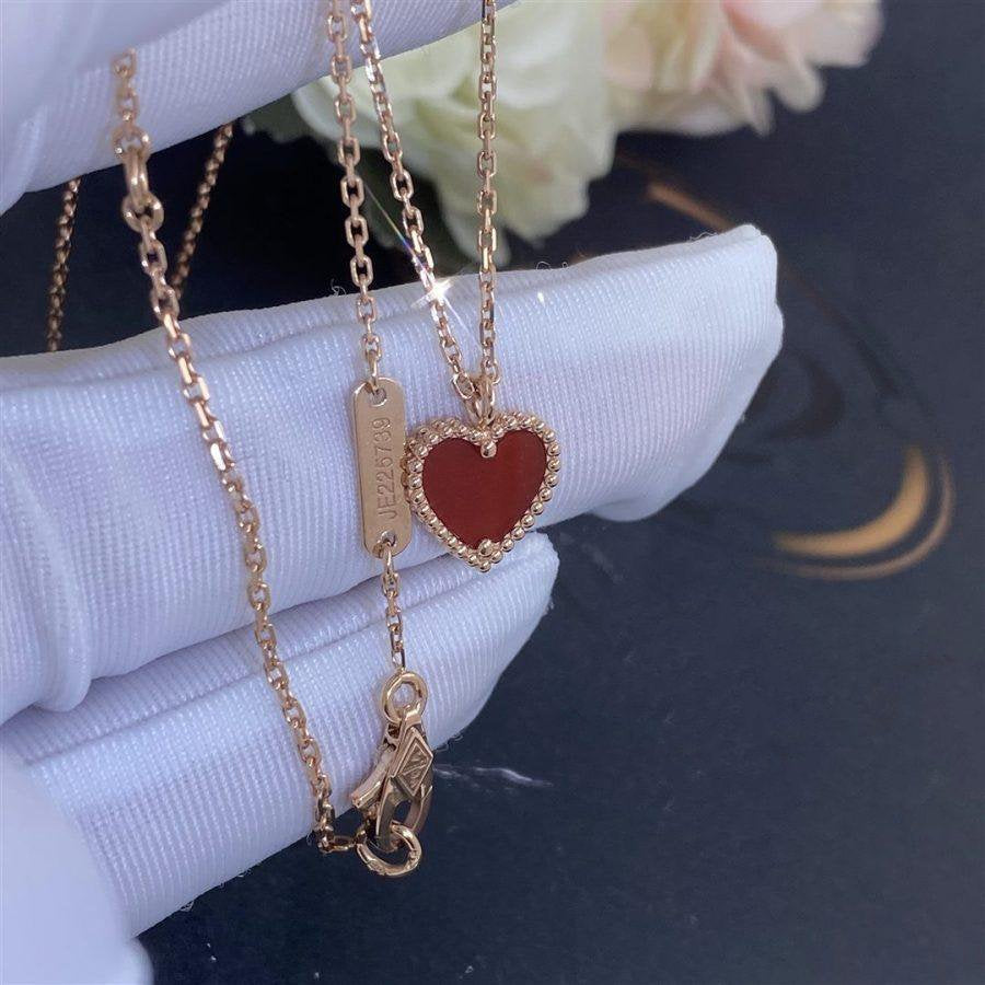 Miro SWEET CLOVER CARNELIAN HEART NECKLACE