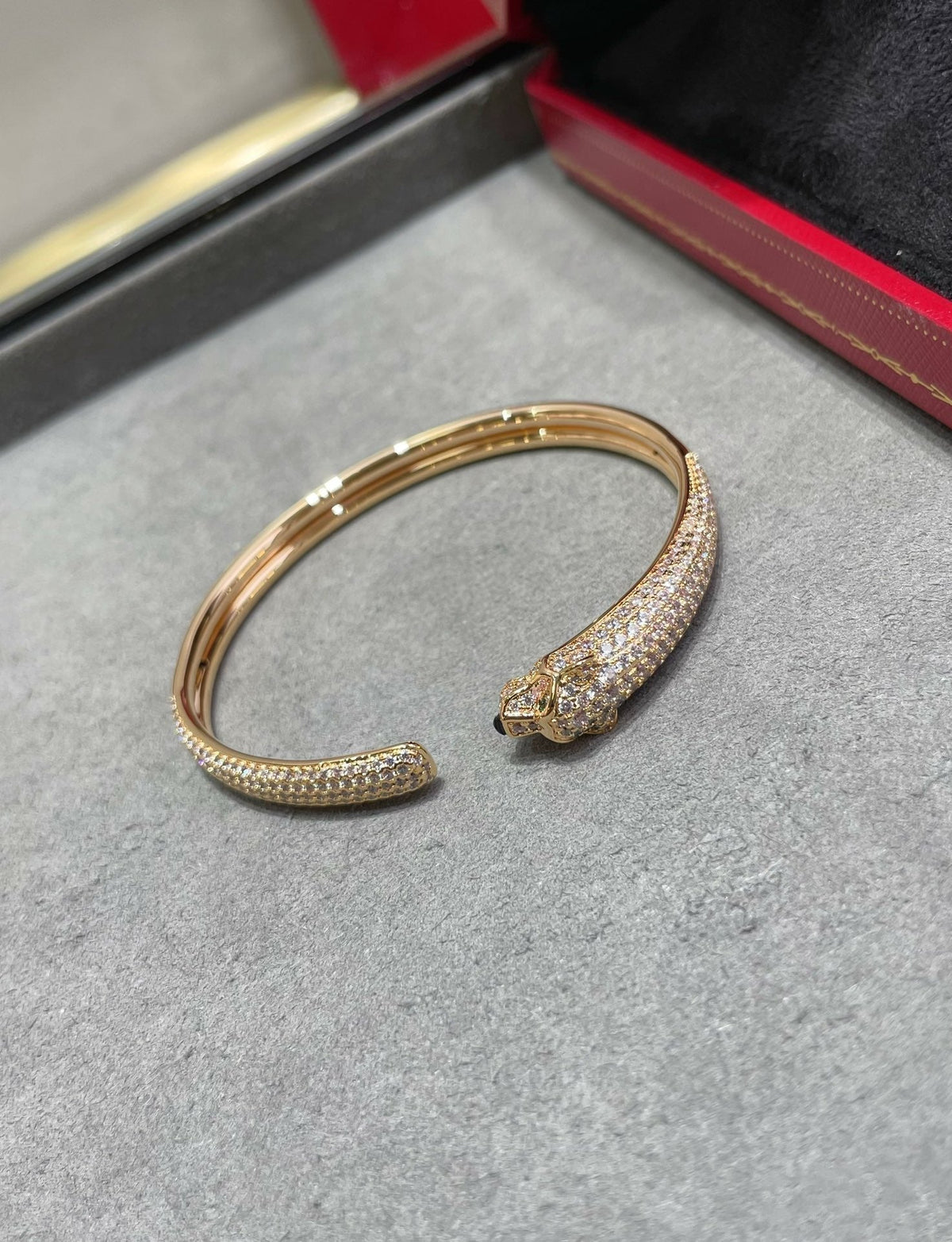 Miroパンテール フルダイヤモンド オープンブレスレット