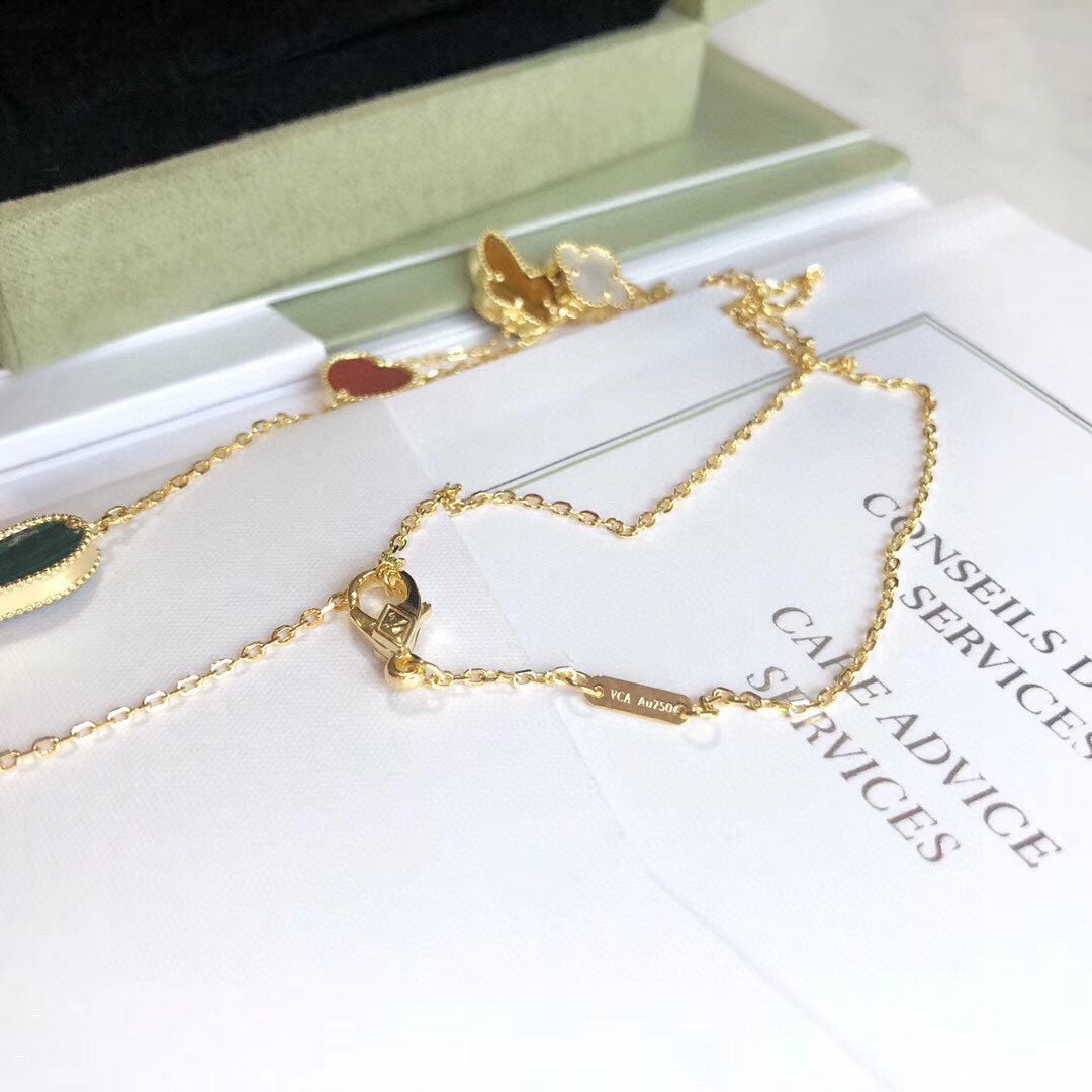 Miro LUCKY SPRING 4 MOTIFS ROSE GOLD NECKLACE