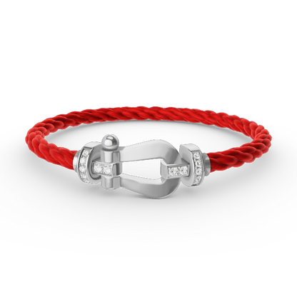 Miro FORCE LARGE HORSESHOE HALF DIAMOND BRACELET SILVER