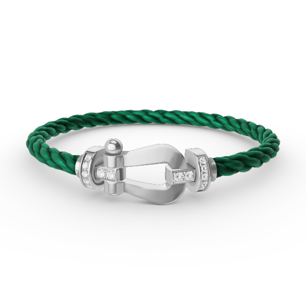 Miro FORCE LARGE HORSESHOE HALF DIAMOND BRACELET SILVER