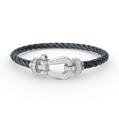Miro FORCE LARGE HORSESHOE FULL DIAMOND BRACELET SILVER