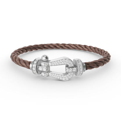 Miro FORCE LARGE HORSESHOE FULL DIAMOND BRACELET SILVER
