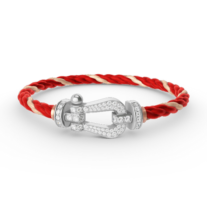 Miro FORCE LARGE HORSESHOE FULL DIAMOND BRACELET SILVER