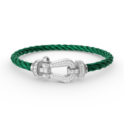 Miro FORCE LARGE HORSESHOE FULL DIAMOND BRACELET SILVER